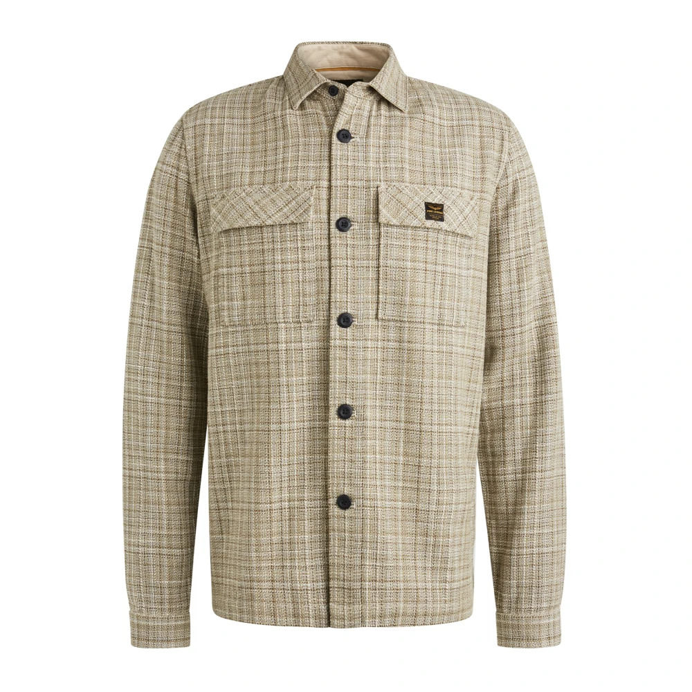 PME Legend Casual Langemouw Tweed Overhemd Beige Heren