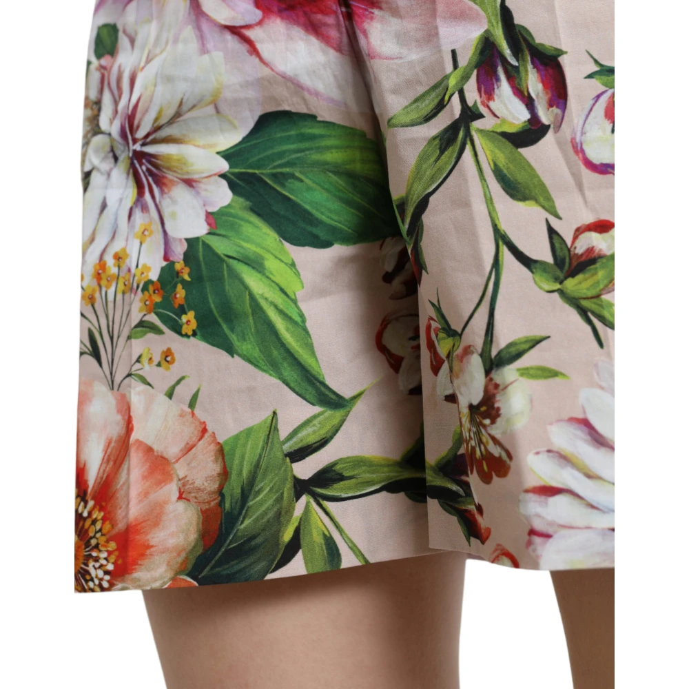 Dolce & Gabbana Bloemen Katoenen Hoge Taille Shorts Multicolor Dames