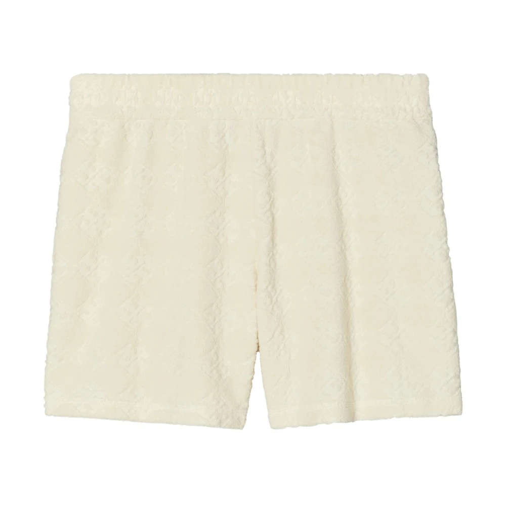 Tory Burch Women's Beige Casual Shorts, S, Elastic Waistband Shorts