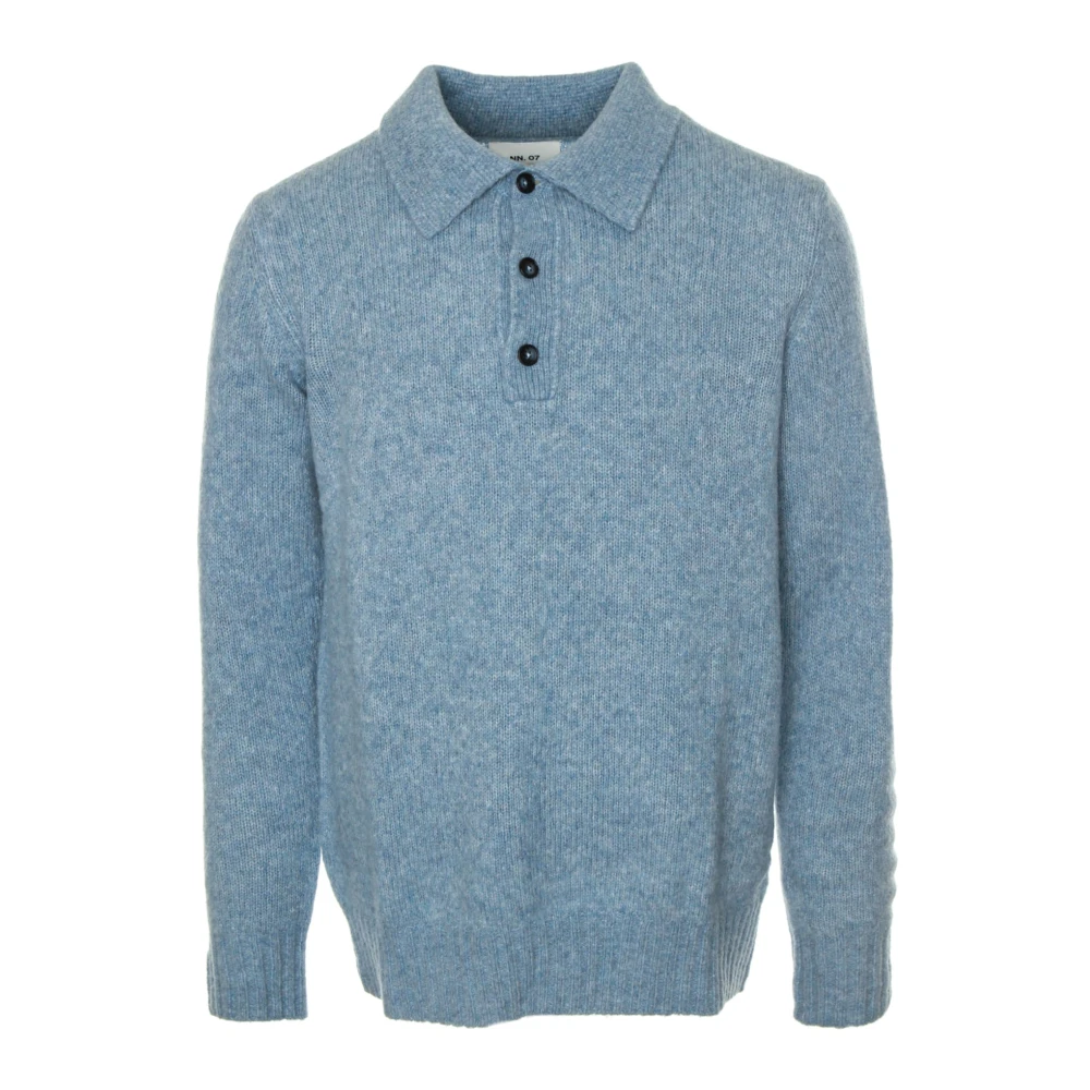 Nn07 Merinowol Polo Trui Blue Heren