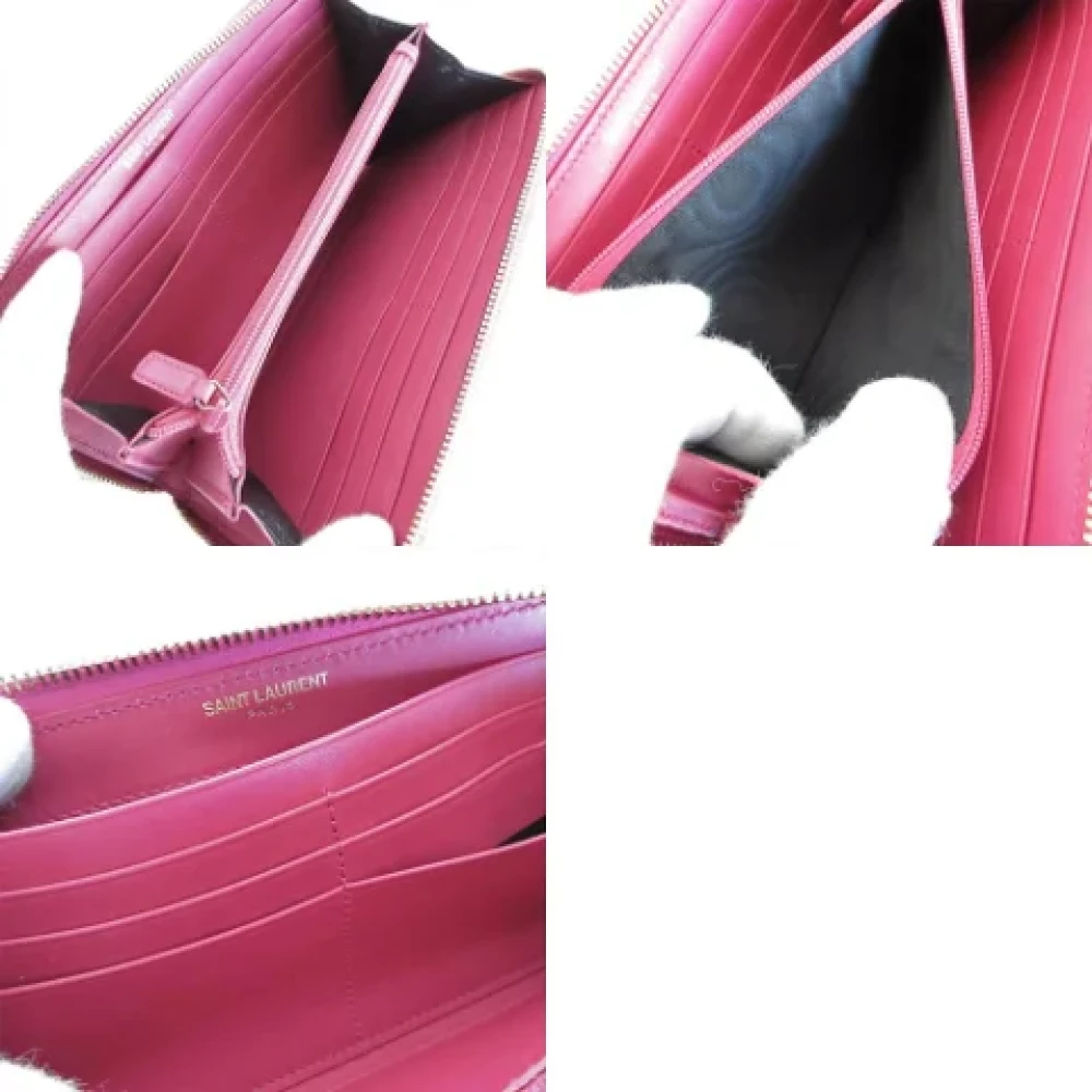 Yves Saint Laurent Vintage Pre-owned Leather wallets Pink Dames