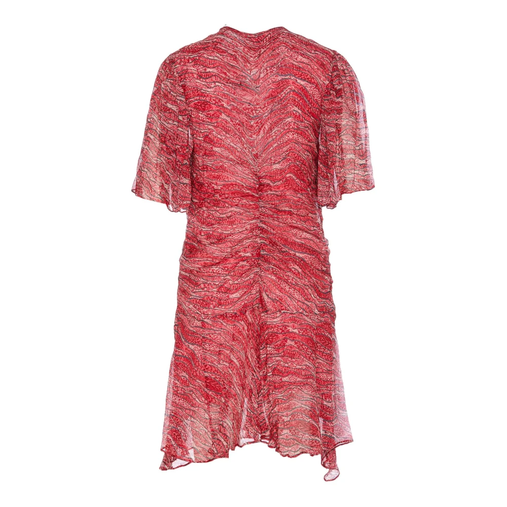 Isabel Marant Étoile Rode Chiffon Mini Jurk Grafische Print Red Dames