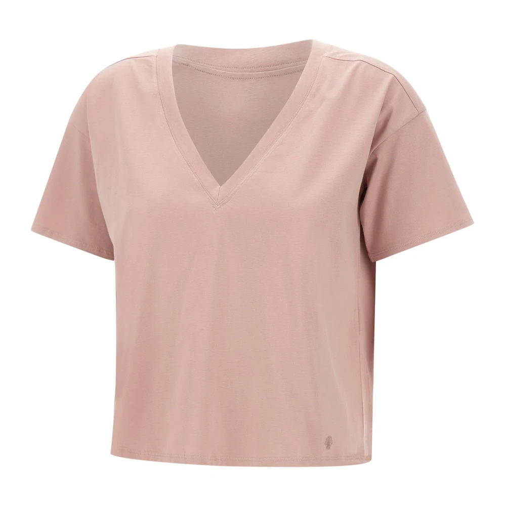 Loulou Studio Zachte Roze V-Hals T-Shirt Pink Dames