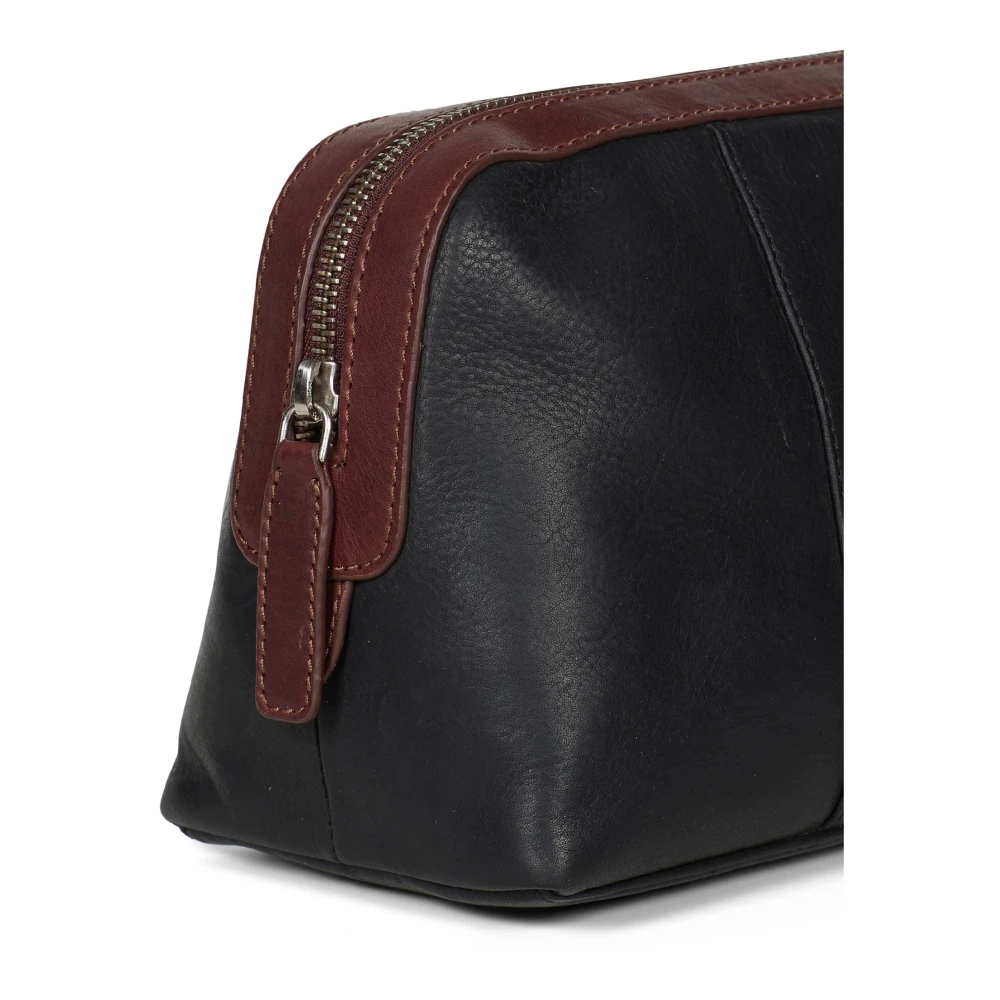 Howard London Zwarte leren heren toilettas Black Heren