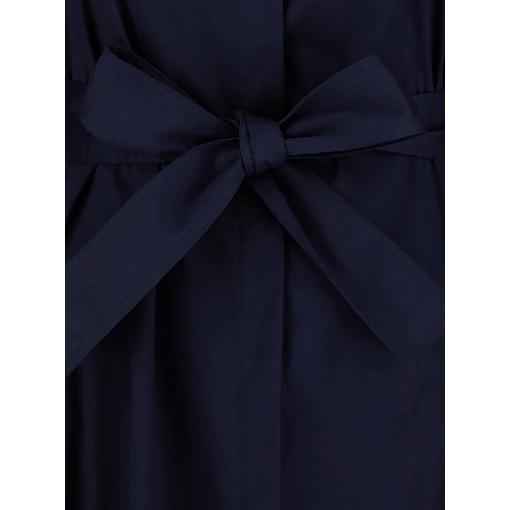 Plain Units Katoenen Lange Mouw Jurk Blue Dames