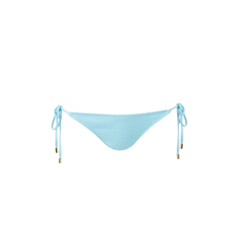 Melissa Odabash Geribbelde Strikzijde Bikini Bottoms Sky Ridges Blue Dames
