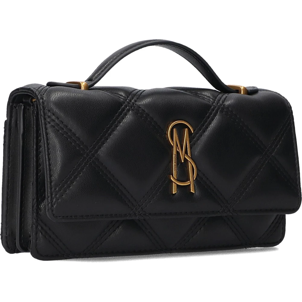 Steve Madden Zwarte leren schoudertas Bjeffa Black Dames