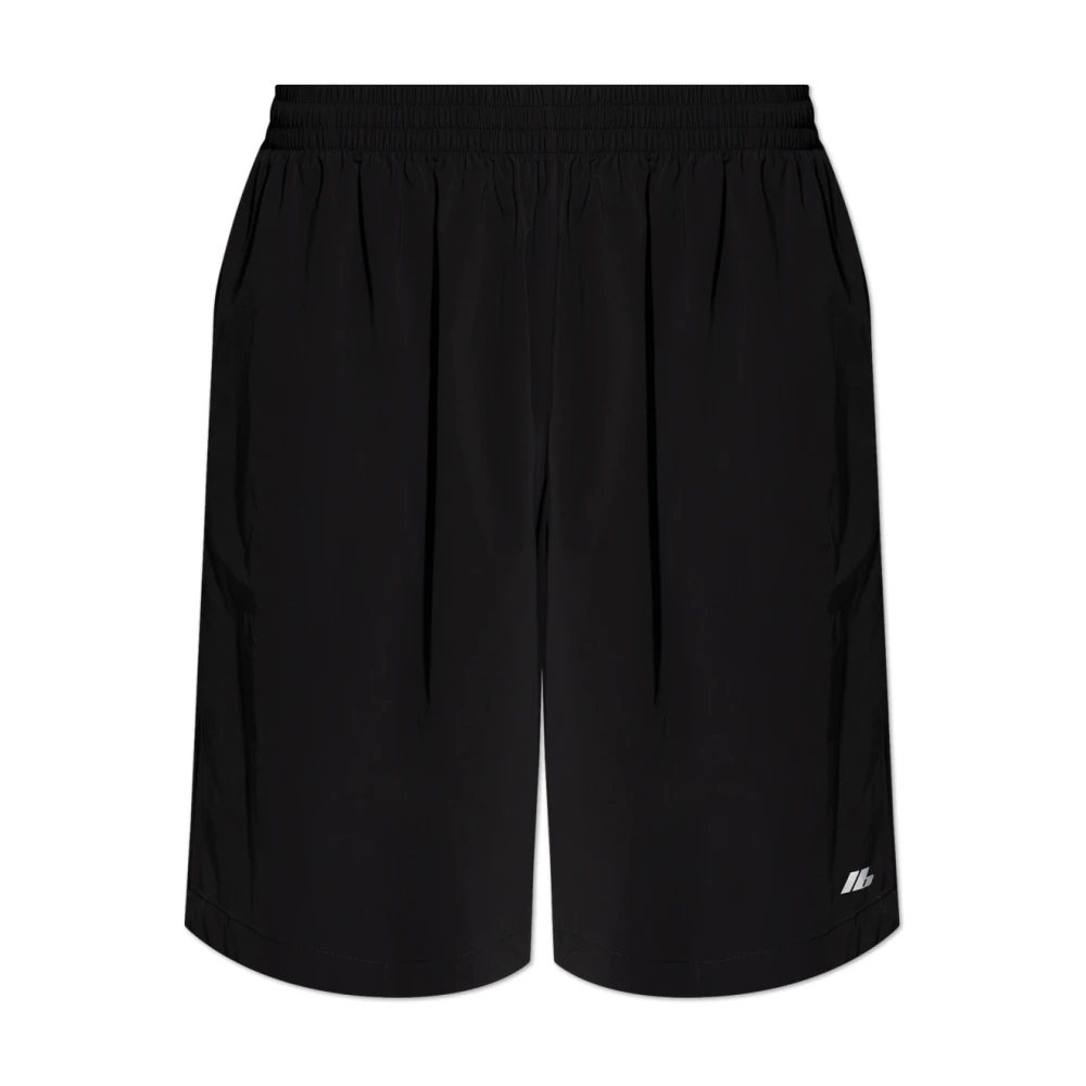 Balenciaga Shorts met bedrukt logo Black Heren