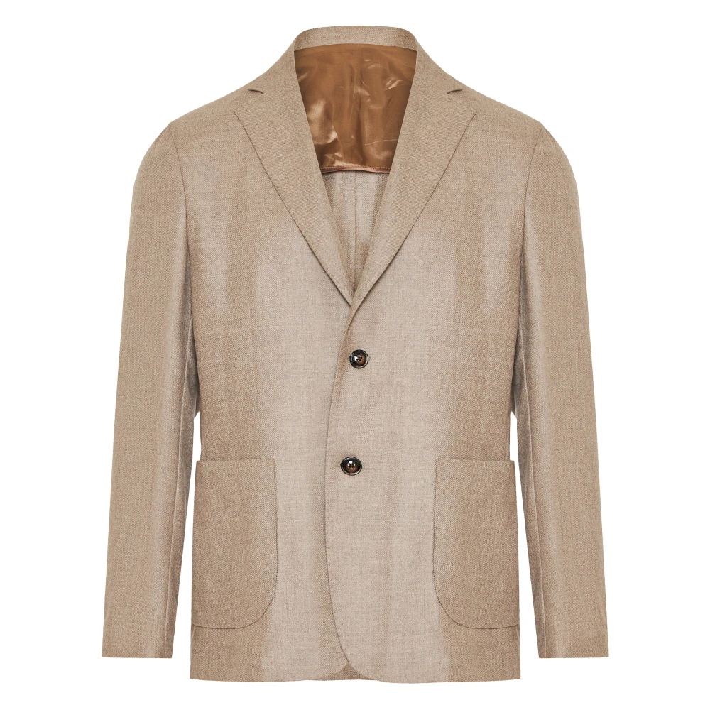 Barba Luxe Wol Kasjmier Jas Gemaakt in Italië Beige Heren