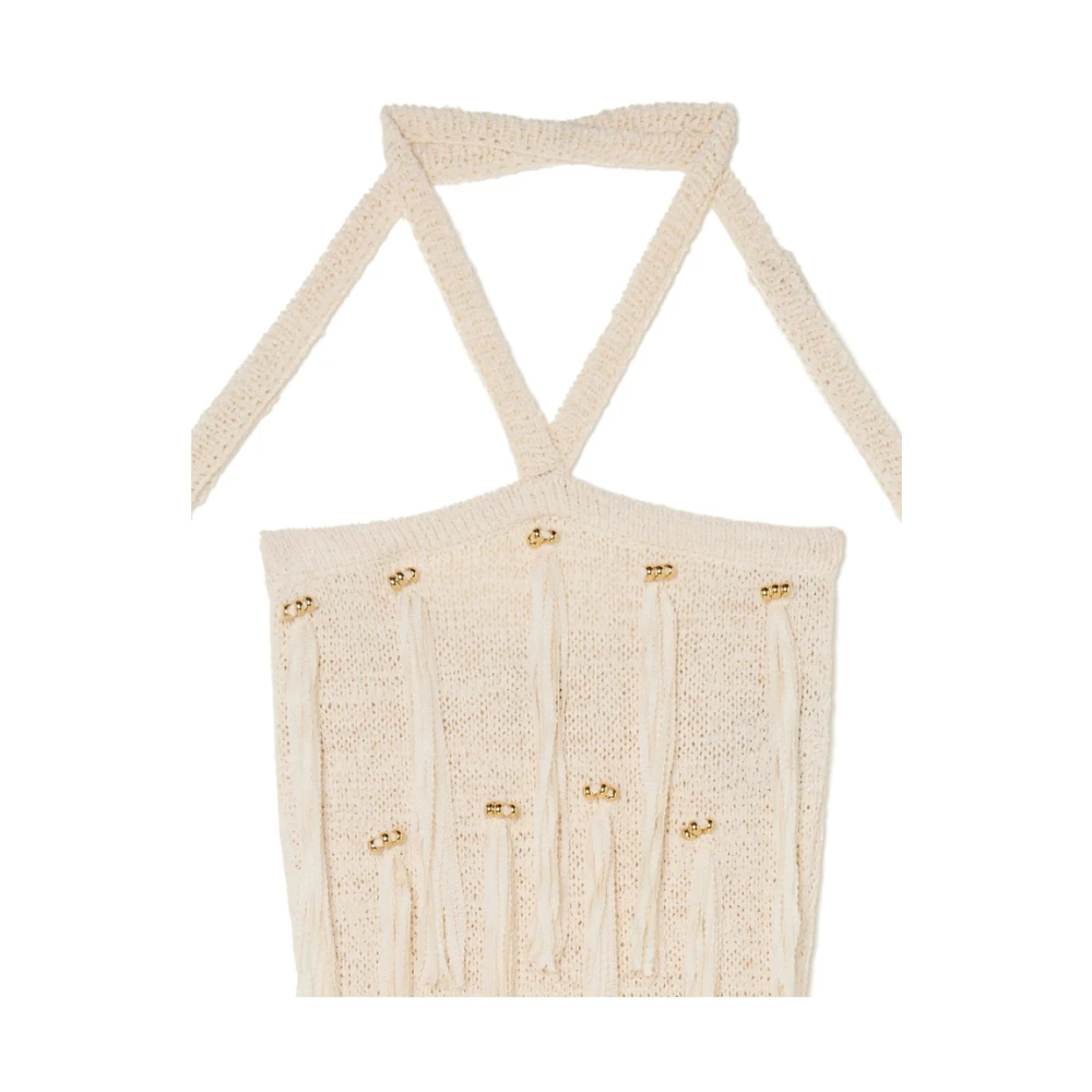 Alanui Beige Fringe Halternek Jurk Beige Dames