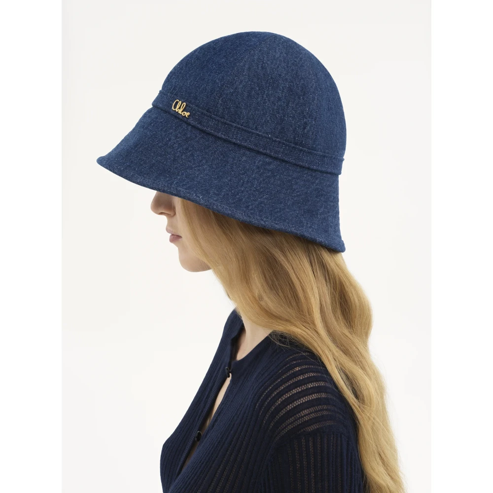Chloé Denim emmerhoed met gouden detail Blue Dames