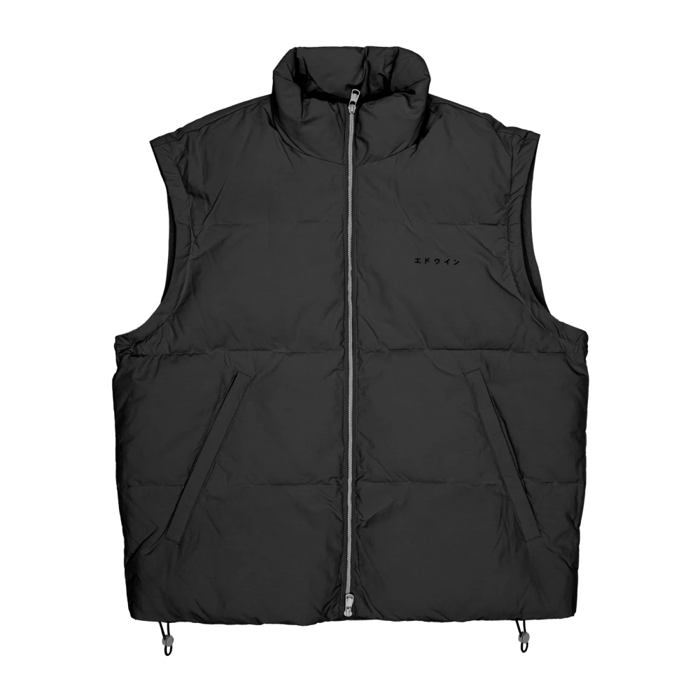 Edwin Afneembare Mouw Waterdichte Puffer Jas Black Heren