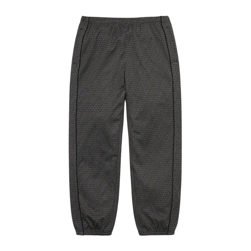 Supreme Zwarte Jacquard Logo Trainingsbroek Black Heren