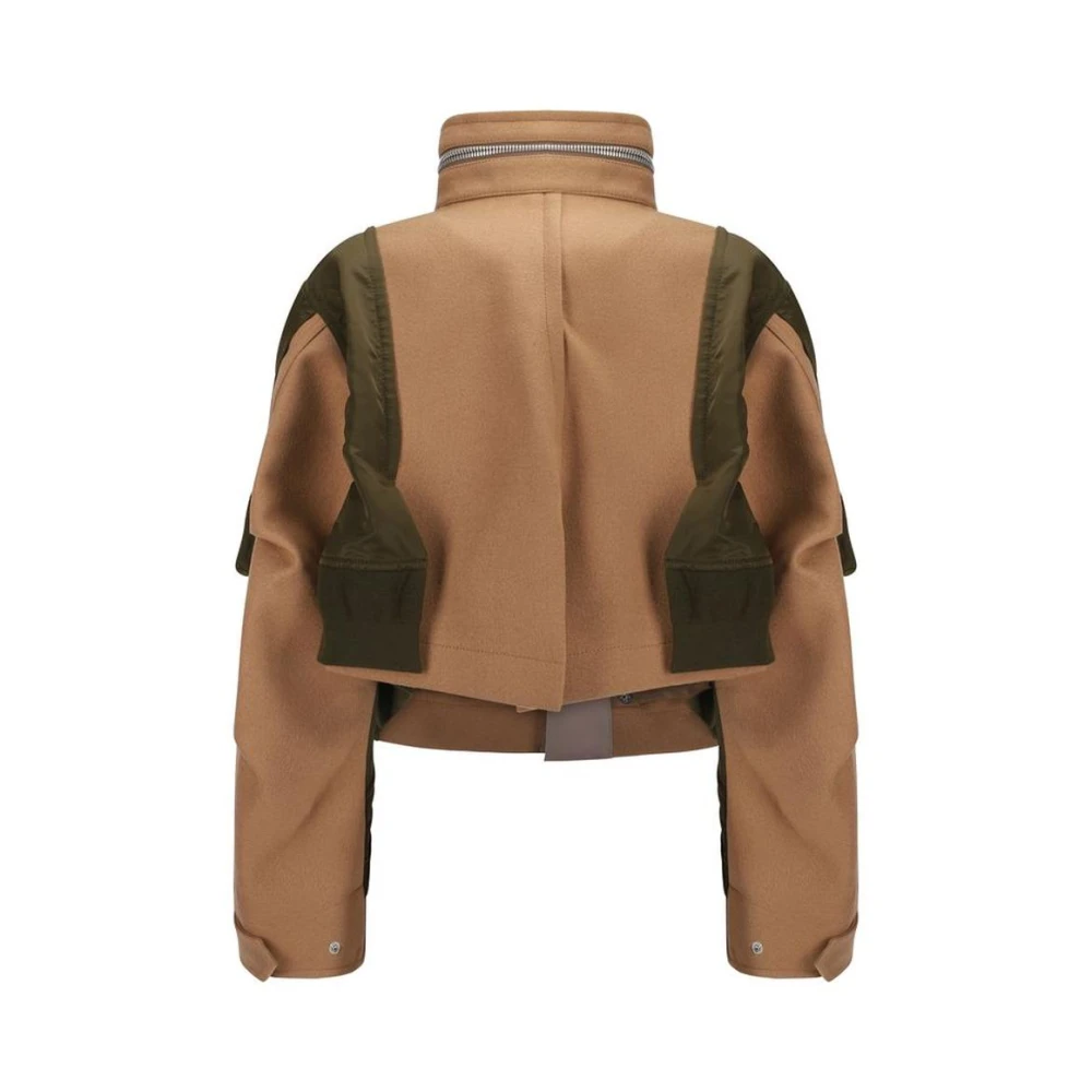 Sacai Geknipte Wollen Bomberjack Multicolor Dames