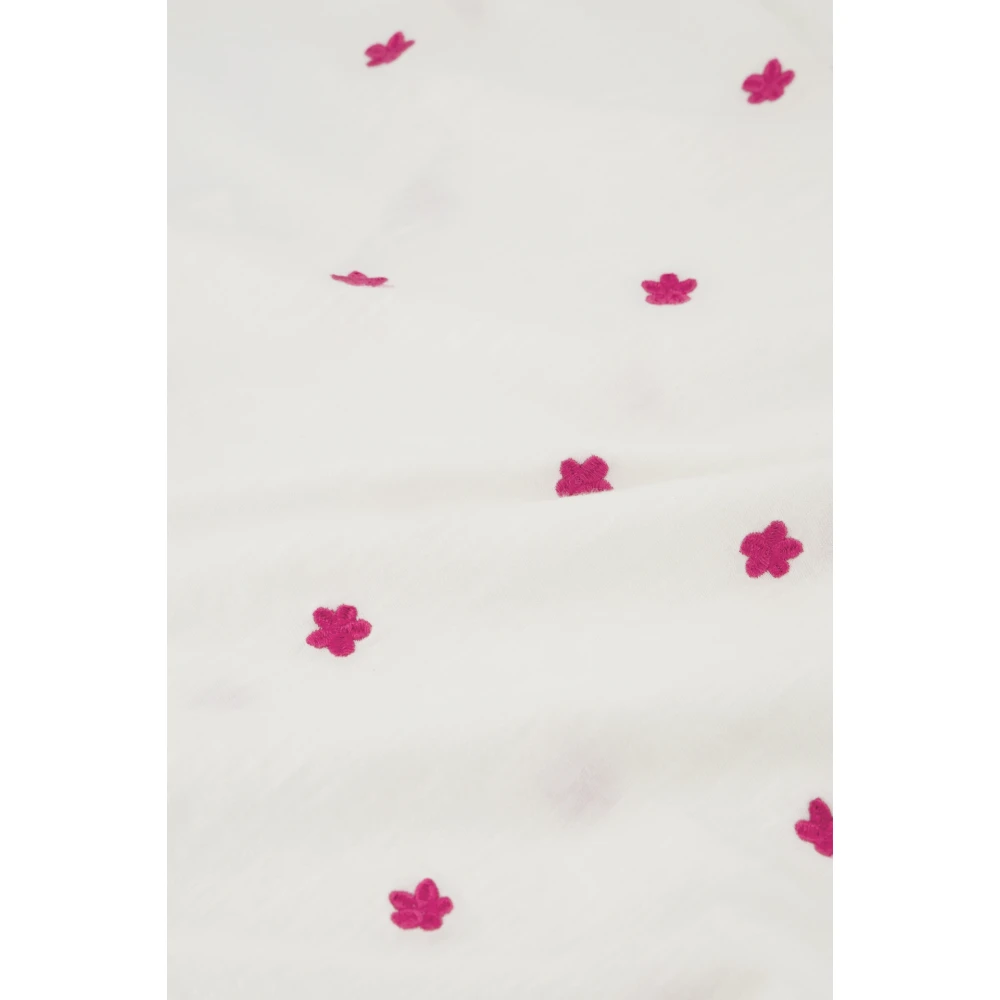 Fabienne Chapot Phill V-neck Pink Flower T-shirt White Dames