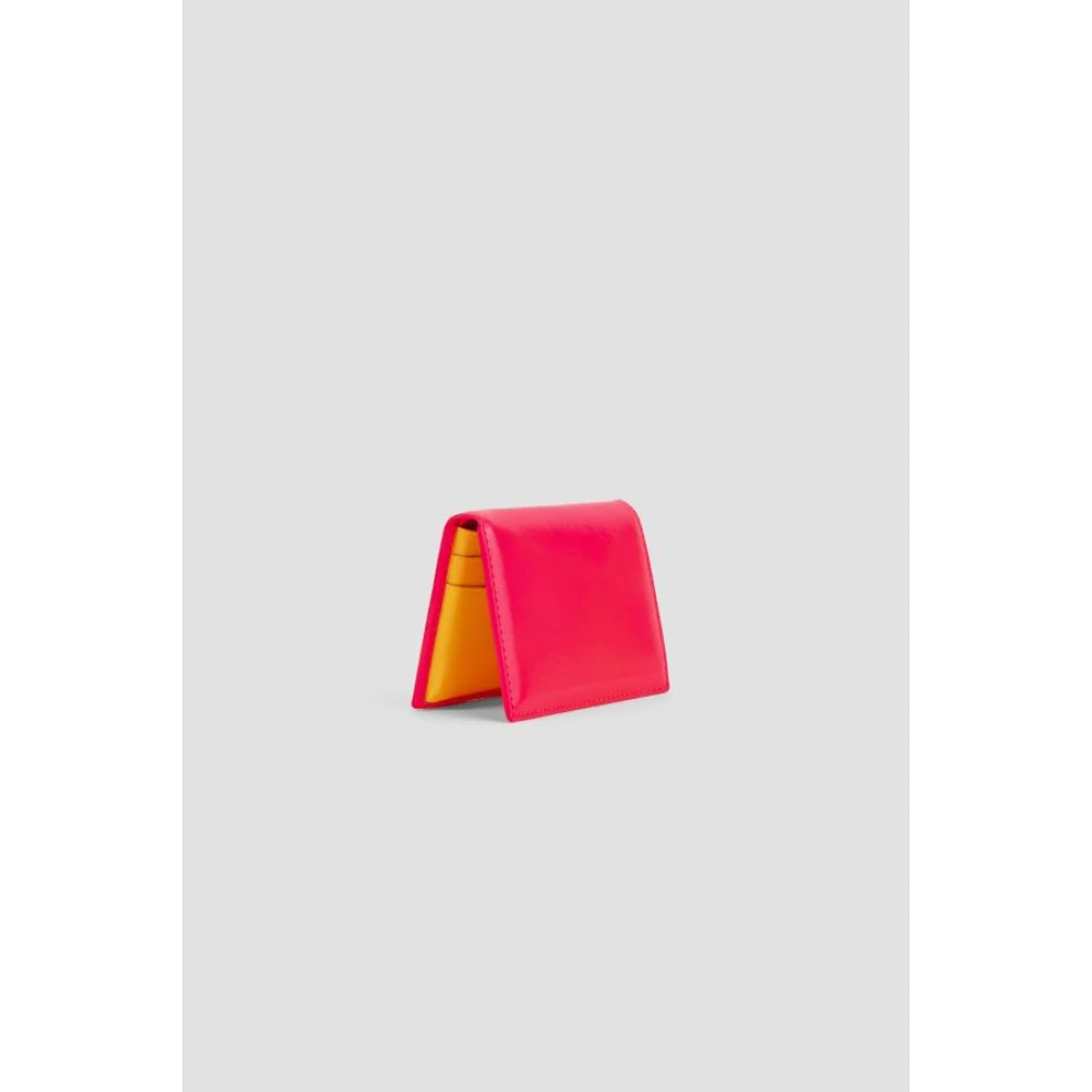 Comme des Garçons Roze Fluo Leren Portemonnee Multicolor Dames