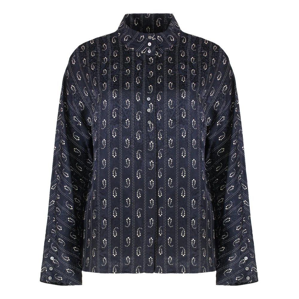 Tory Burch Women's Blue Jacquard Blouse