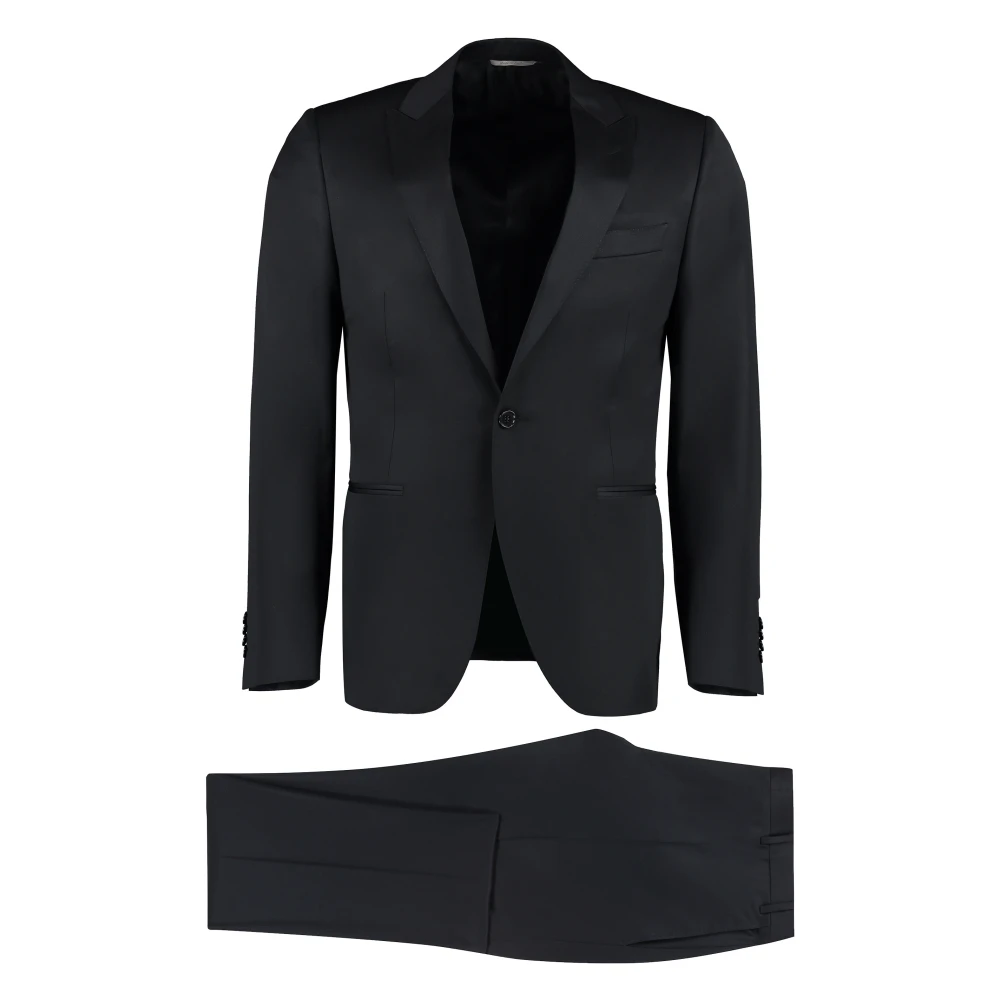 Canali Wollen Pak met Reverskraag Black Heren