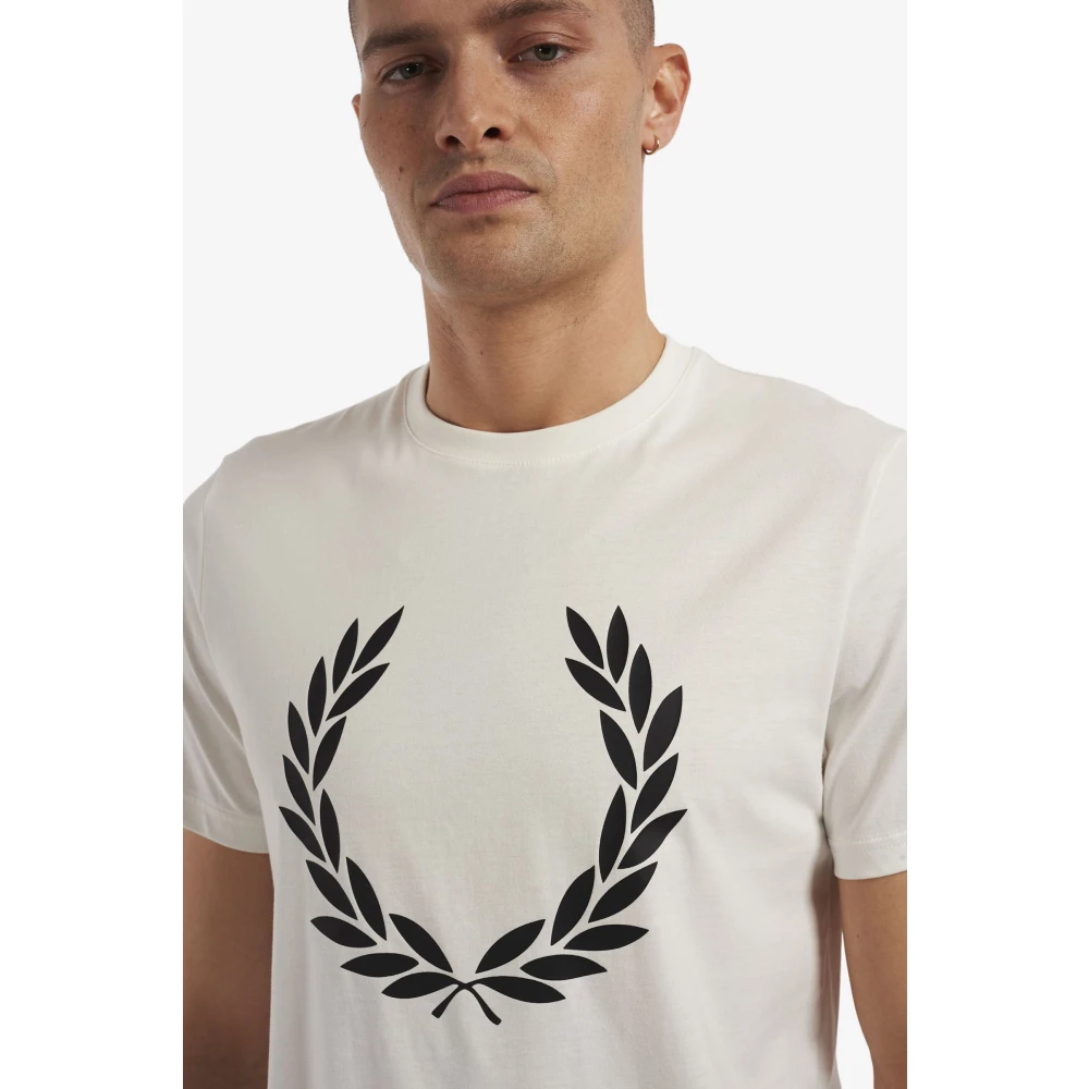 Fred Perry Laurel Wreath Print T-Shirt White Heren