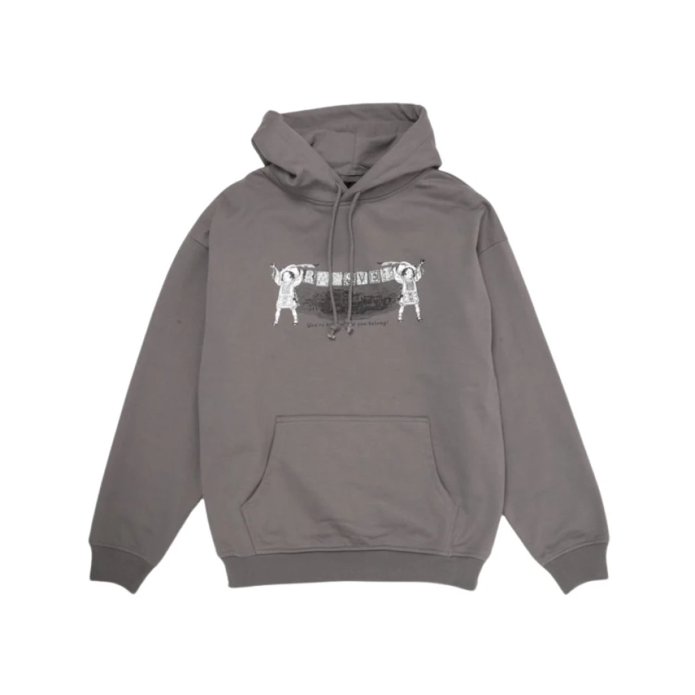 Rassvet Gray Hoodies, Male, Xl, Classic Hoodie With Front Graphic, Dark Grey