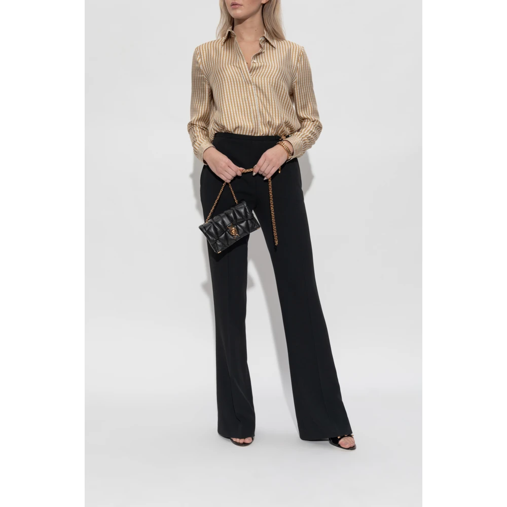 Versace Zijden shirt met print Beige Dames