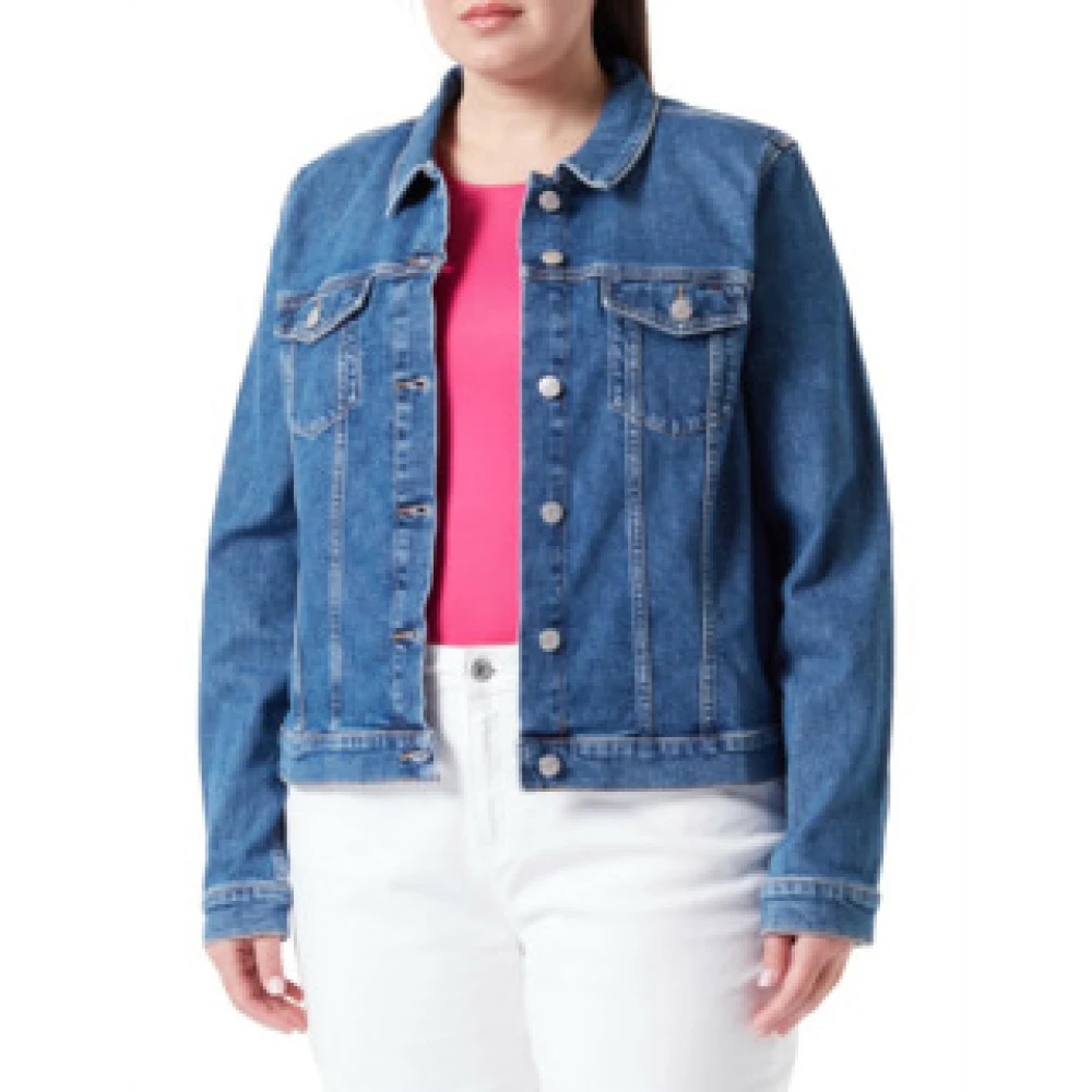 Tommy Hilfiger Slim Denim Jack Melange Blue Dames