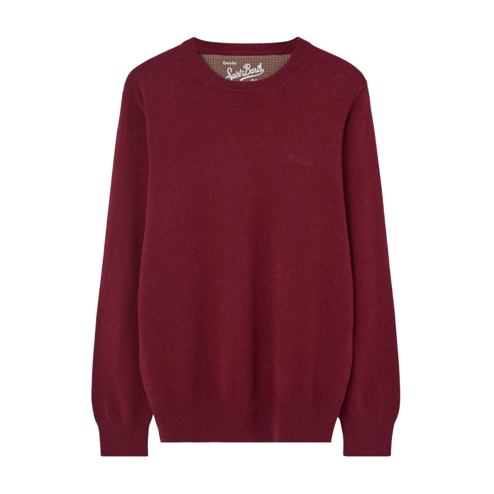 MC2 Saint Barth Bordeaux Logo Mini Sweater Red Heren