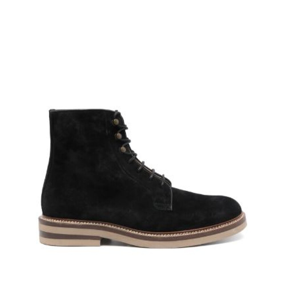 Black suede shops boots low heel