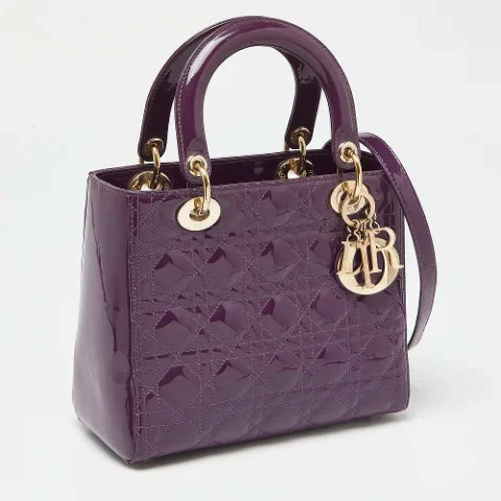Dior Vintage Pre-owned Leather totes Purple Dames