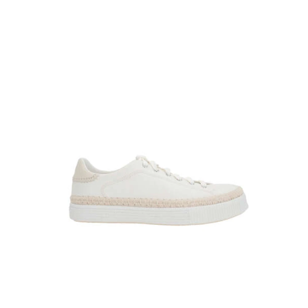 Chlo Witte lage sneakers met natuurlijk koord detail White Dames