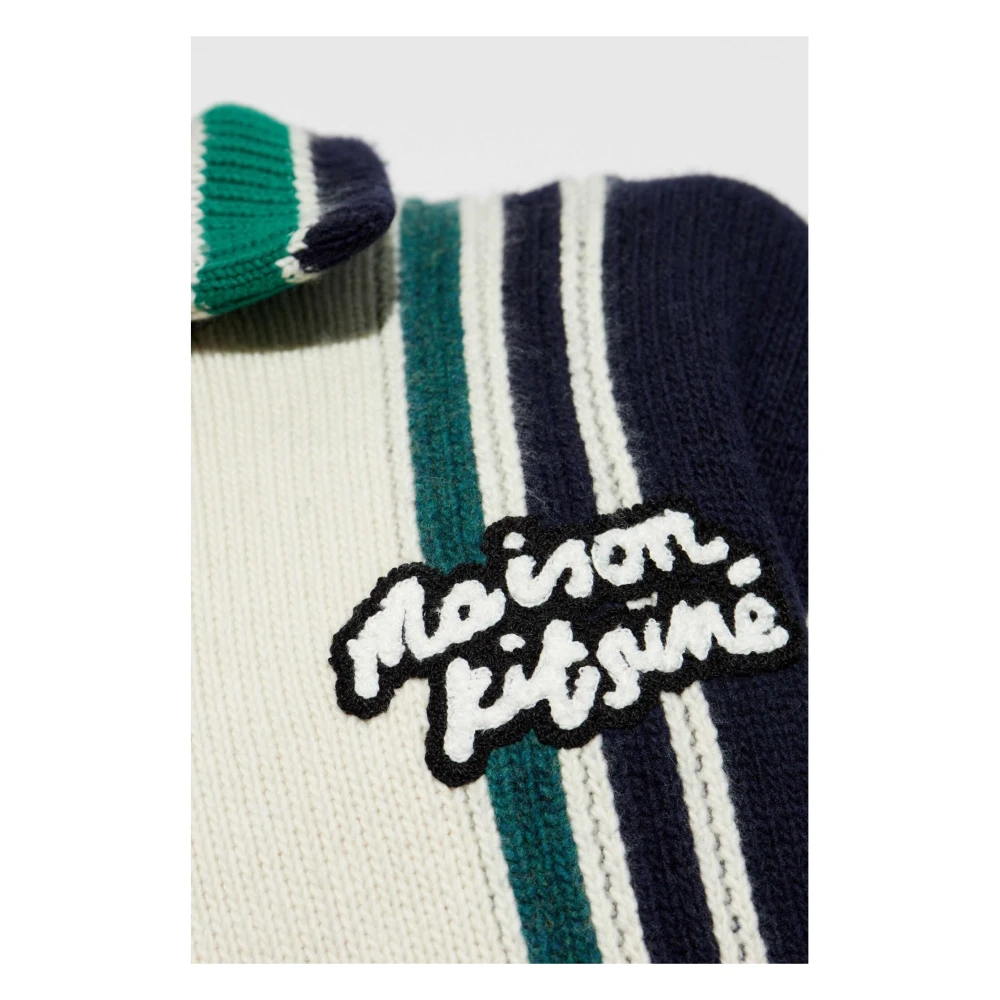 Maison Kitsuné Intarsia Gebreid Jack Gestreepte Kraag Multicolor Heren