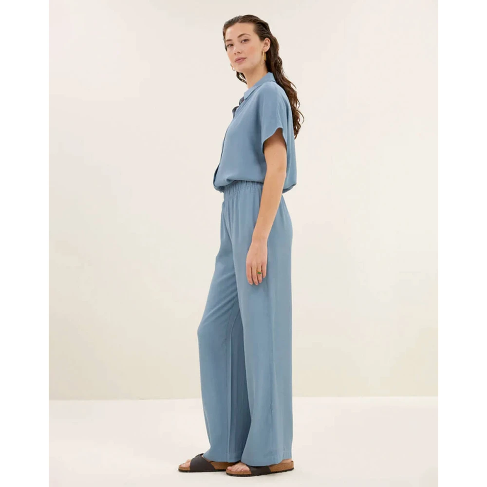 By-Bar Robyn Viscose Broek Blue Dames