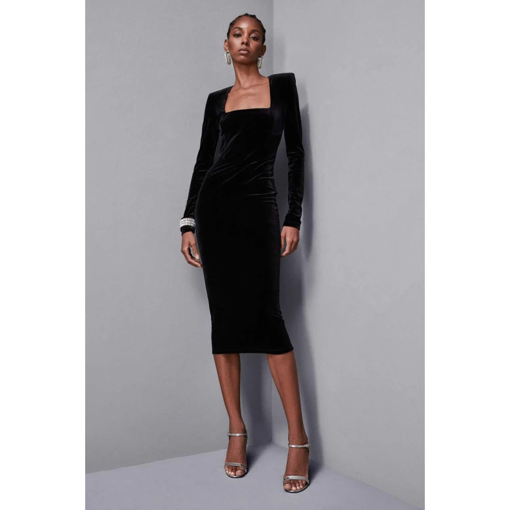 PATRIZIA PEPE Elegante Zwarte Jurk Black Dames