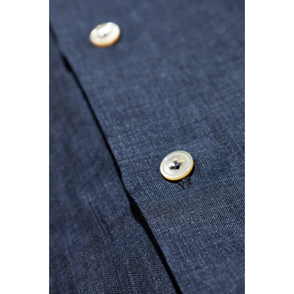Eleventy Linnen overhemd Blue Heren