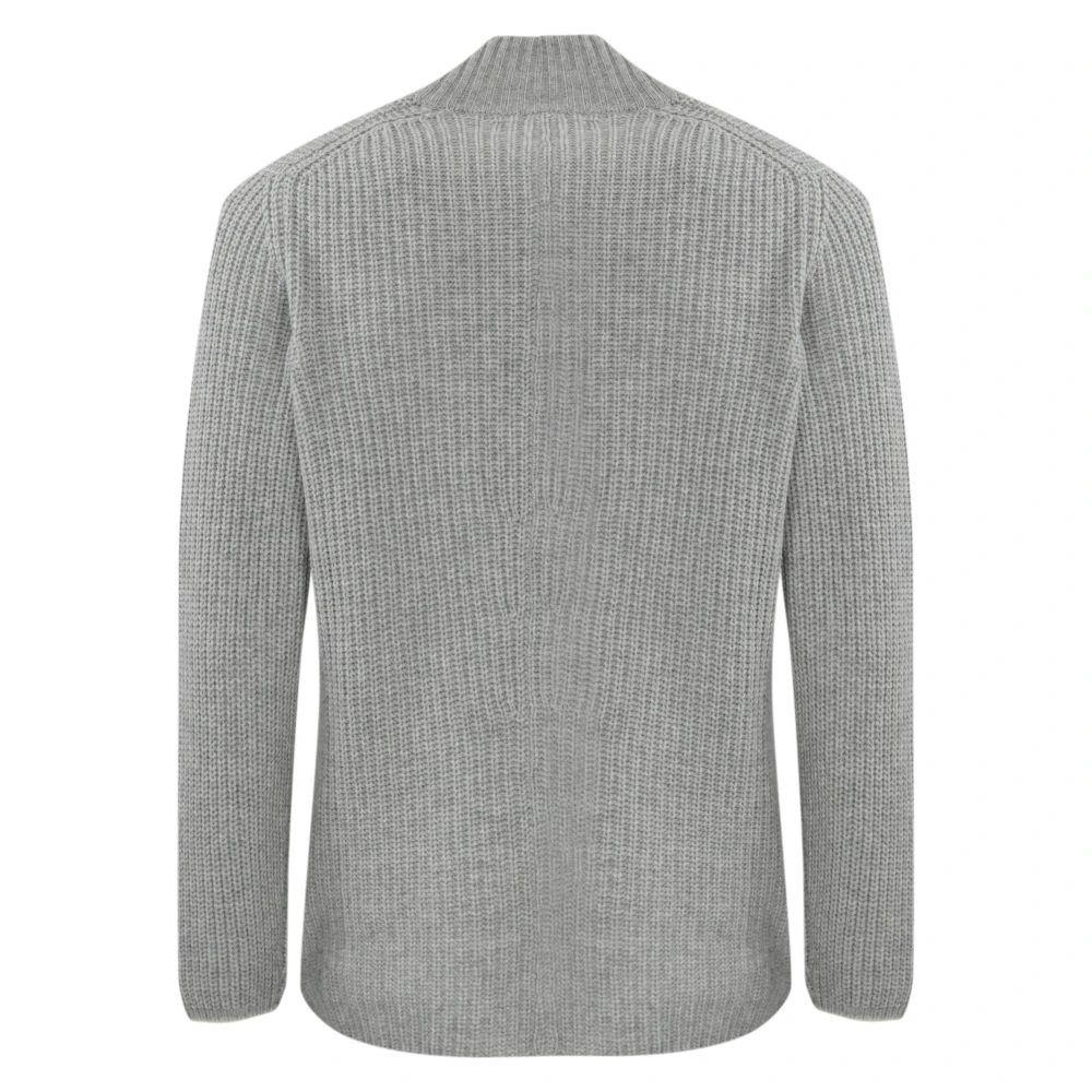BRUNELLO CUCINELLI Grijze Wol Cashmere Cardigan Sweater Gray Heren