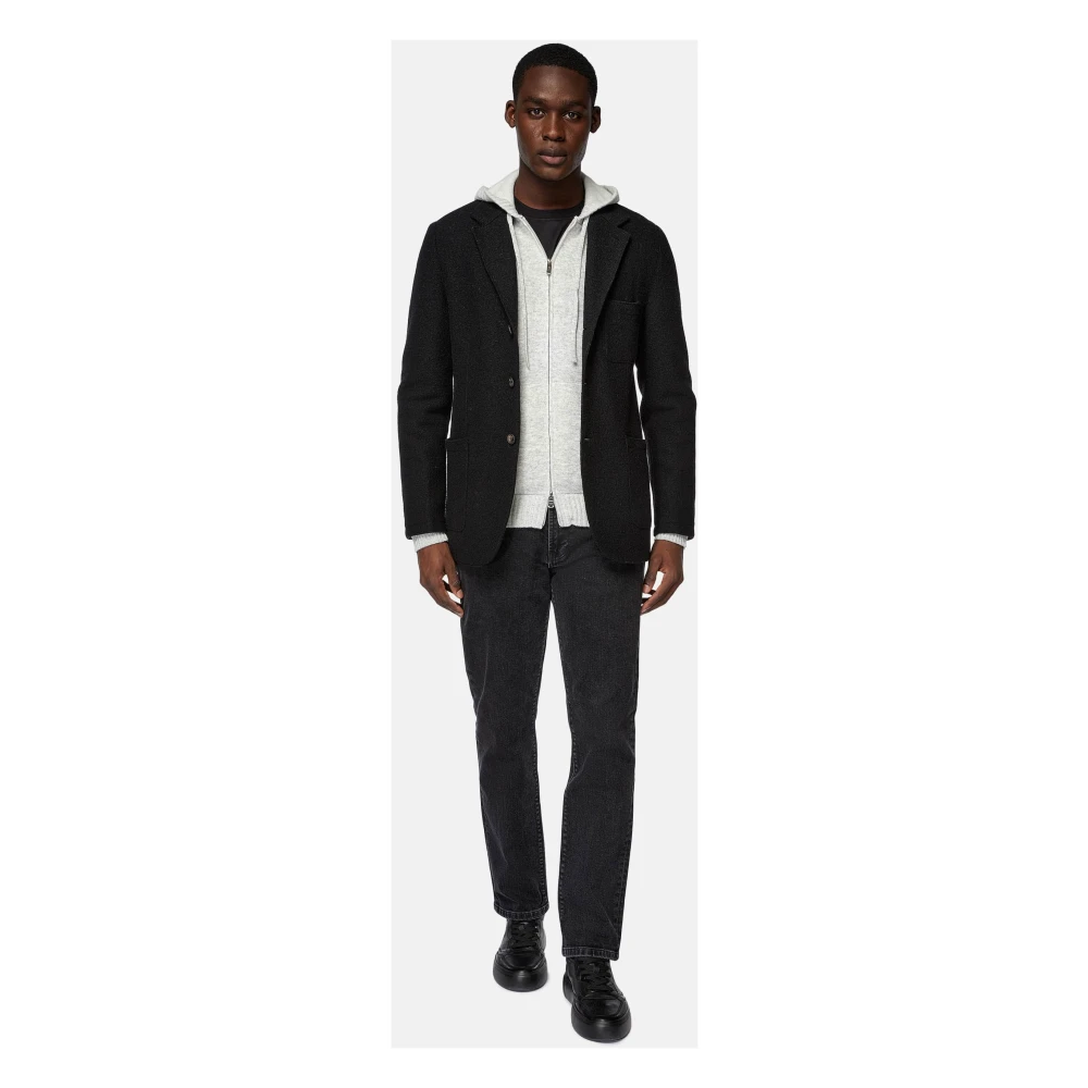 Boggi Milano B Jersey Jasje van zuivere wol Black Heren