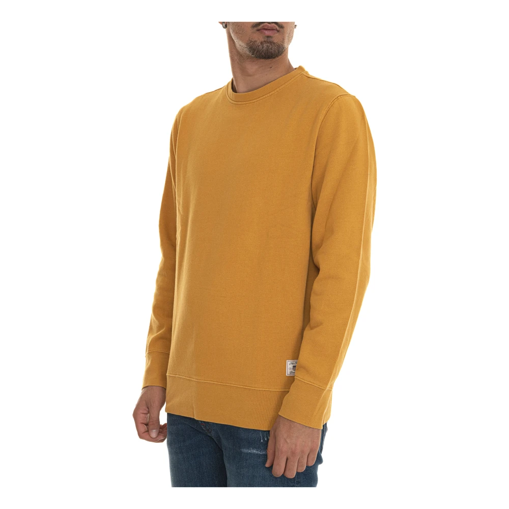 Gant Effen Crewneck Sweatshirt met Pluche Interieur Yellow Heren
