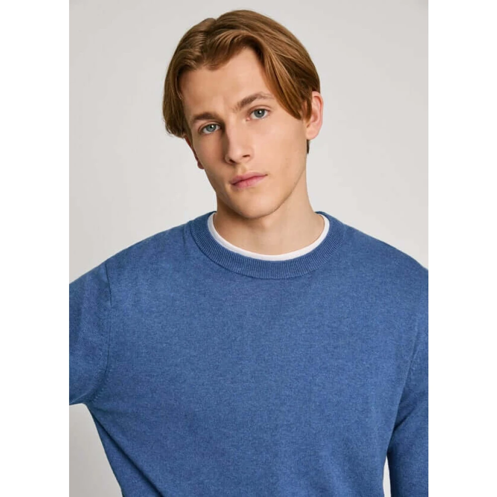 Pepe Jeans Regular Fit Katoen Wol Kasjmier Trui Blue Heren