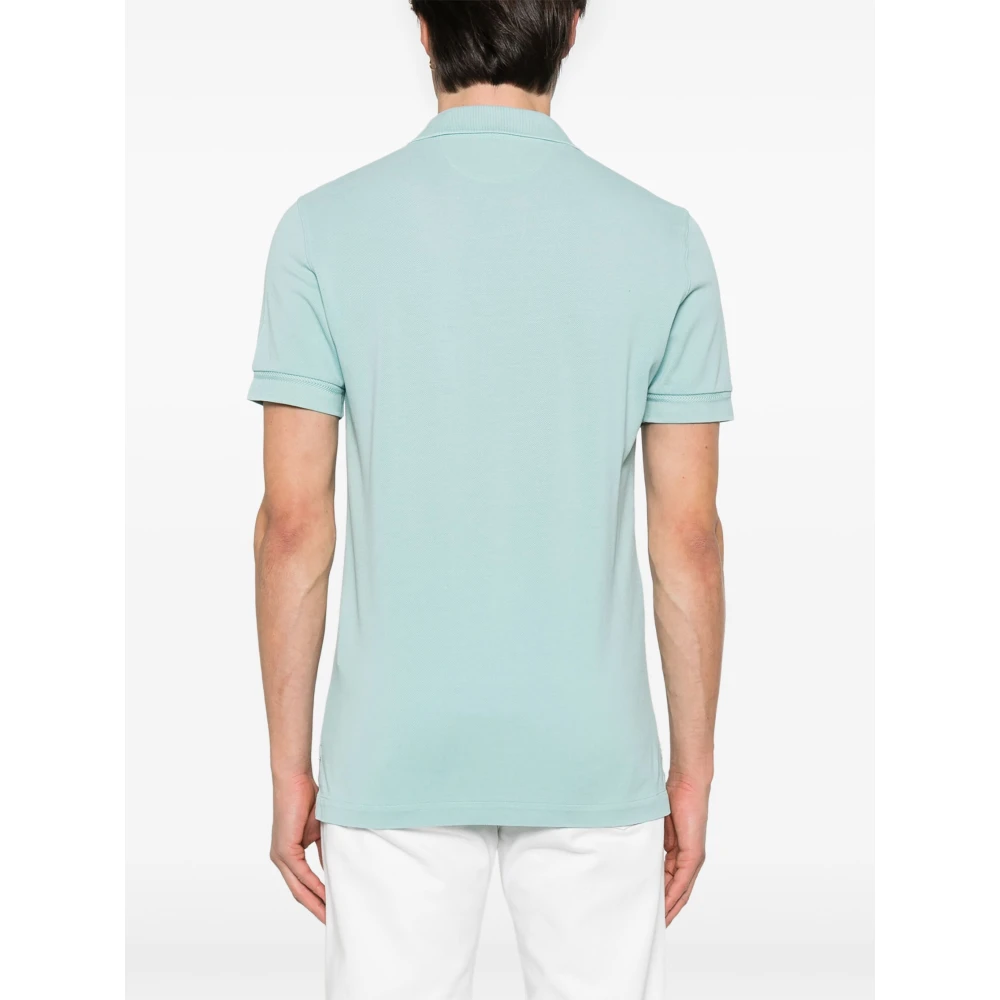 Tom Ford Piquet Polo Shirt met Lyocell en Katoen Blue Heren