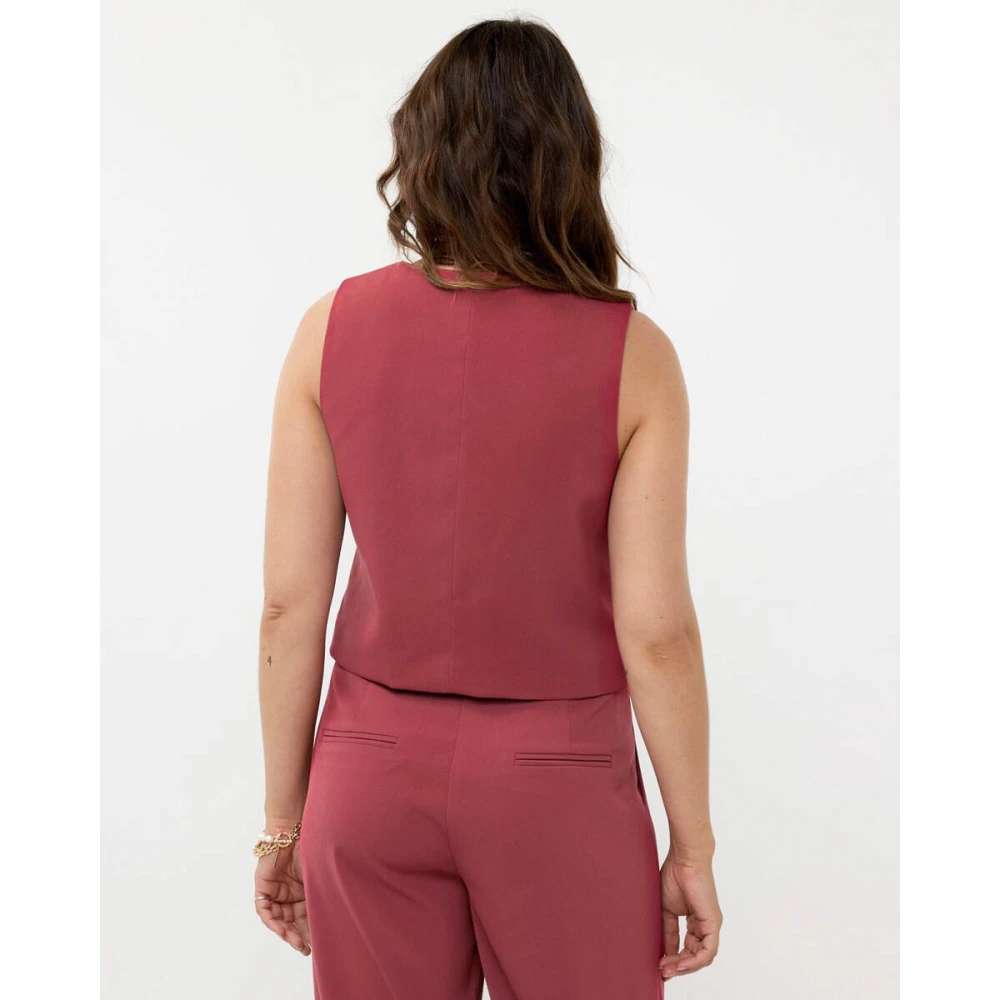 Ydence Stijlvolle Kaia Gilet Vest Red Dames