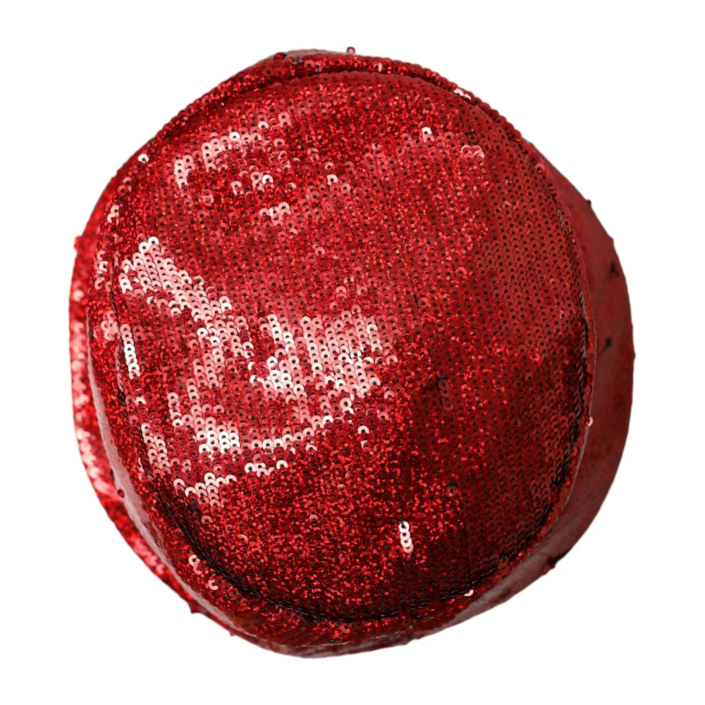 Dolce & Gabbana Rode Paillet Bucket Hat Red Heren