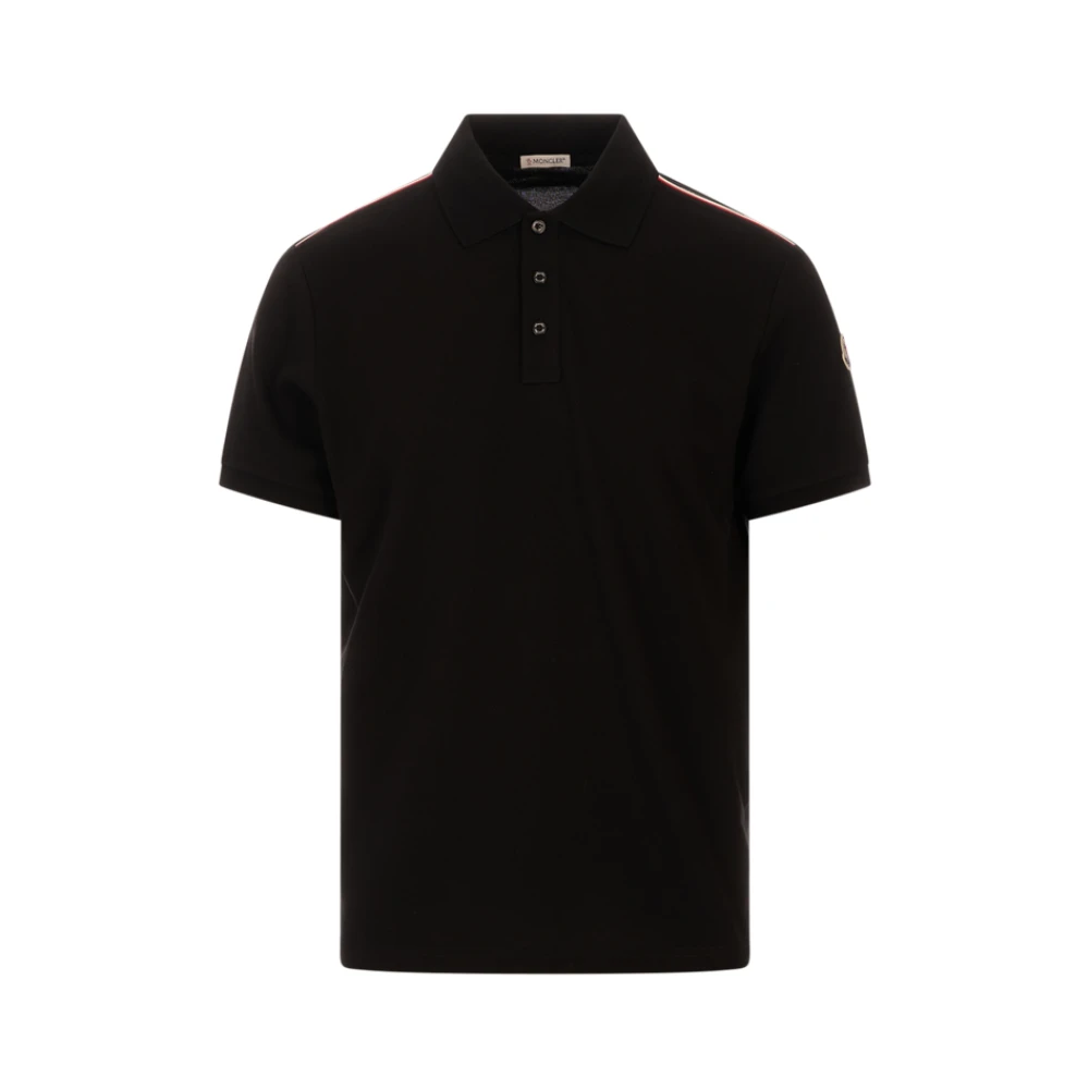 Moncler , Polo Shirts, Male, Black, Xl, Ss Polo
