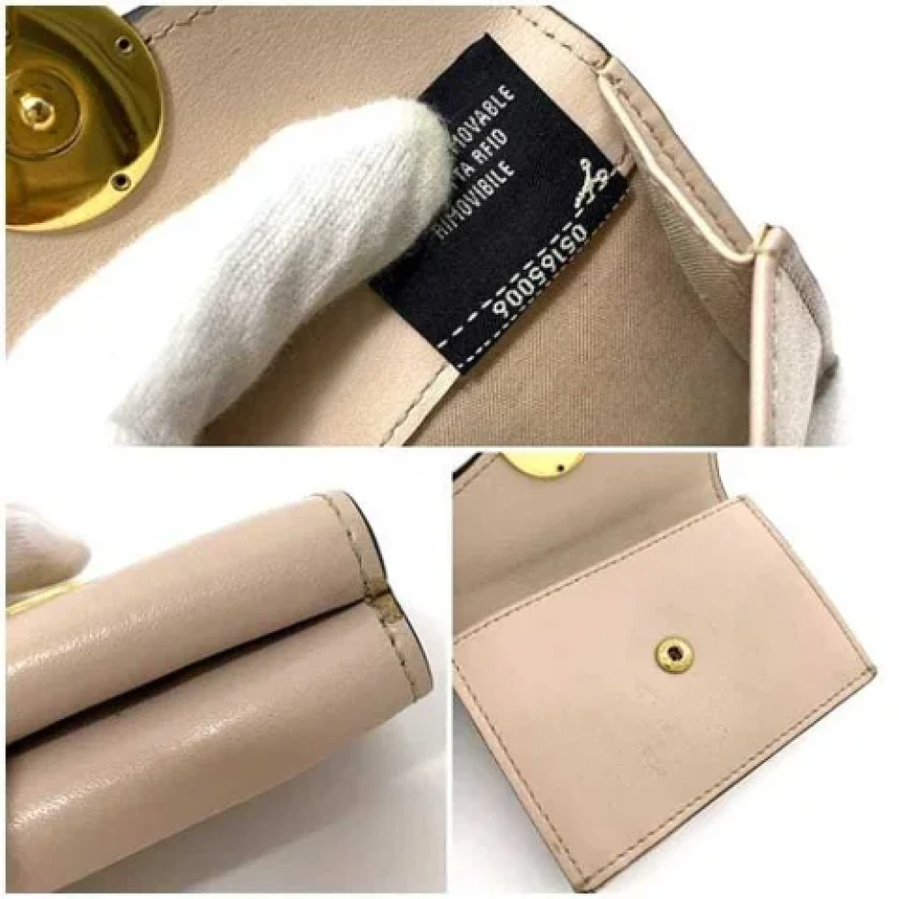 Fendi Vintage Pre-owned Leather wallets Beige Dames
