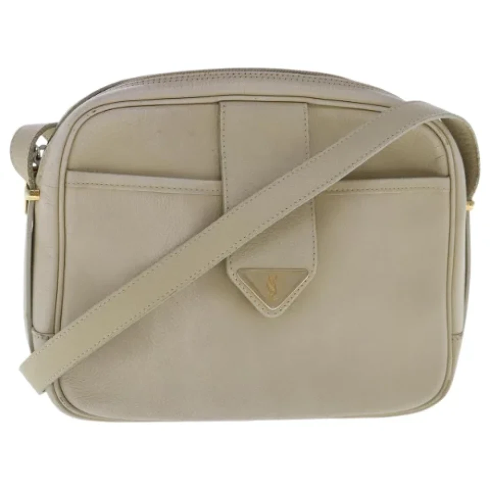 Saint Laurent Vintage Pre-owned Leather shoulder-bags Beige Dames