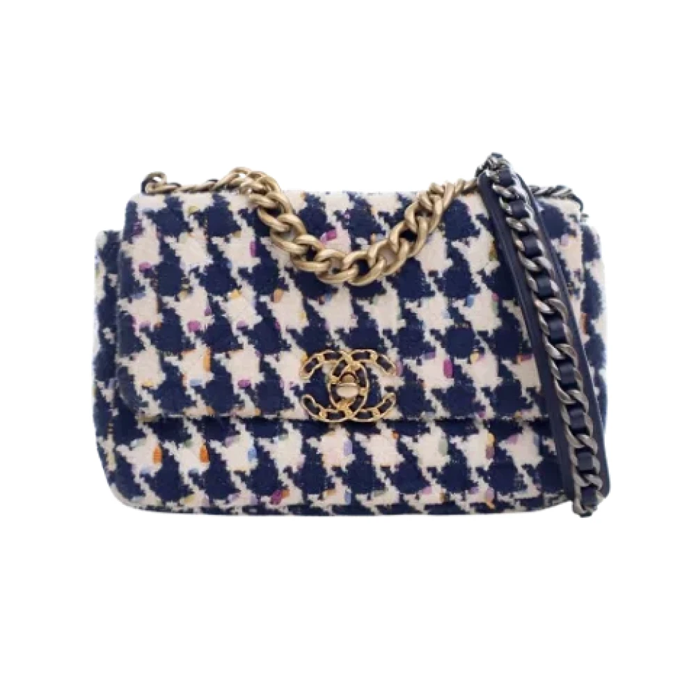 Chanel Vintage Pre-owned Wool chanel-bags Blue Dames