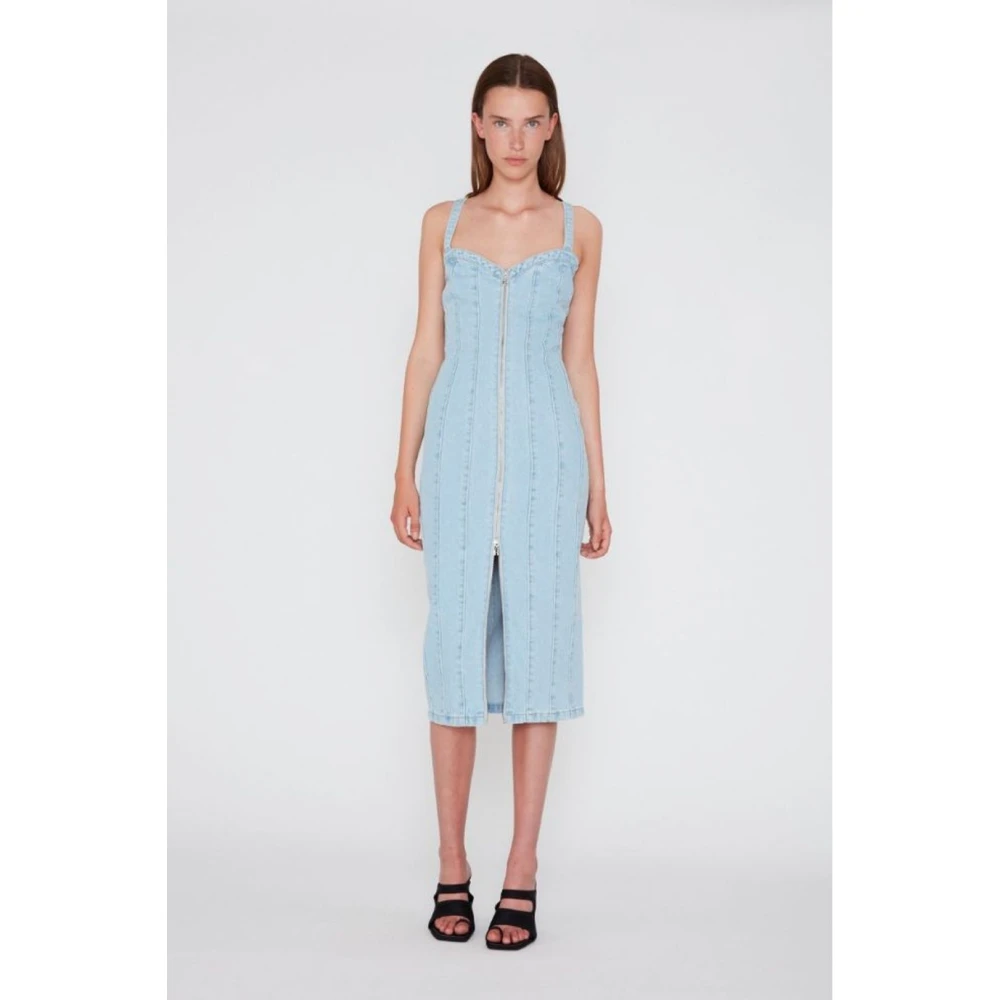 Rotate Birger Christensen Kayla Denim Bodycon Jurk Blue Dames