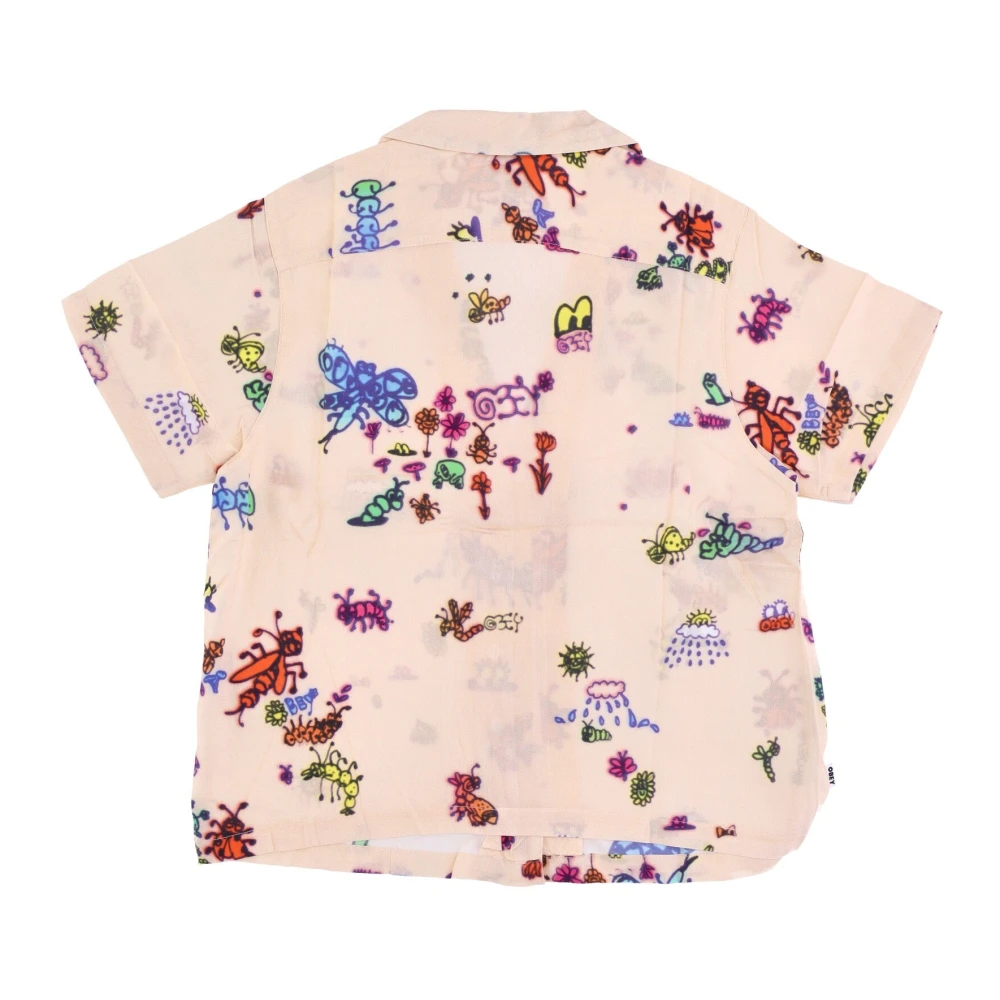 Obey Doodle Relaxte All Over Print Shirt Multicolor Dames