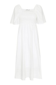 Weiße Bio-Baumwoll-Empire-Kleid