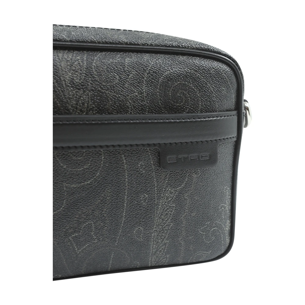 ETRO Zwarte Schoudertas met Voorvak Black Heren