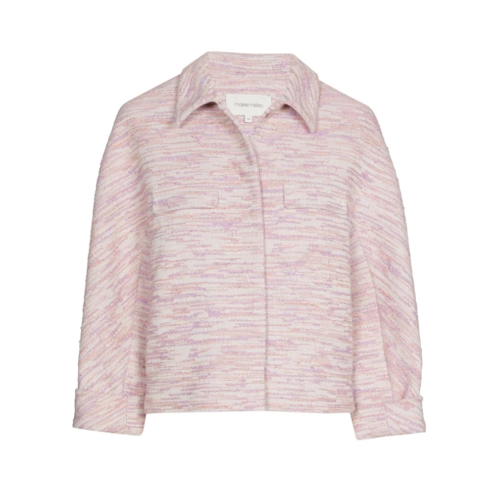 Marie Méro Stijlvolle Lila Oranje Lurex Jas Purple Dames